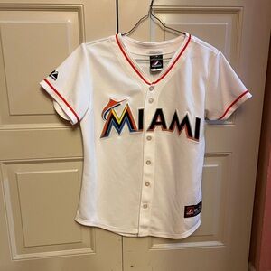 Majestic Miami Boys Jersey - White and Red